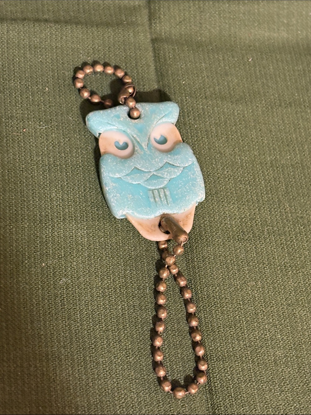1970’s Vintage Owl Travel Bookmark Clip with Ball Chain